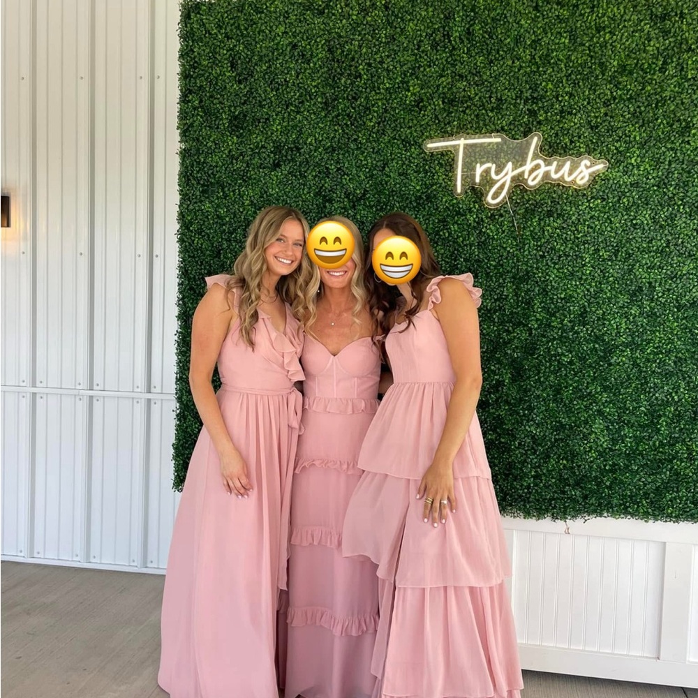 Valerie Chiffon Faux Wrap Dress - Blushing Bride